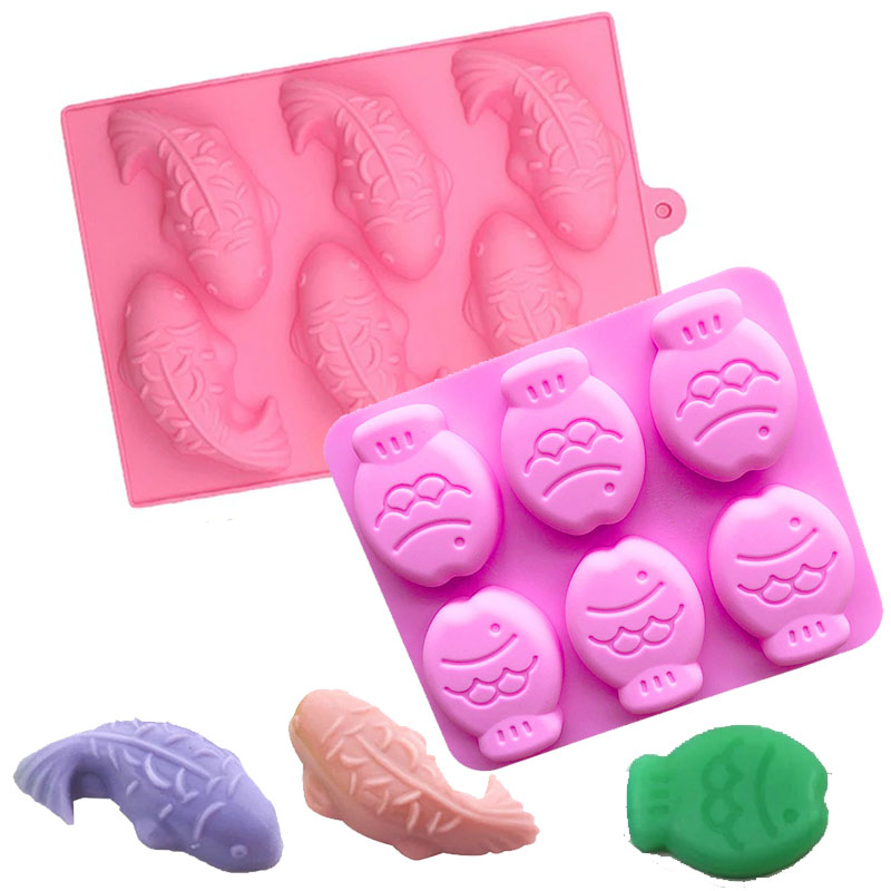 Moldes de silicone 3D de peixe - Soap Making Websites avaliação e preço